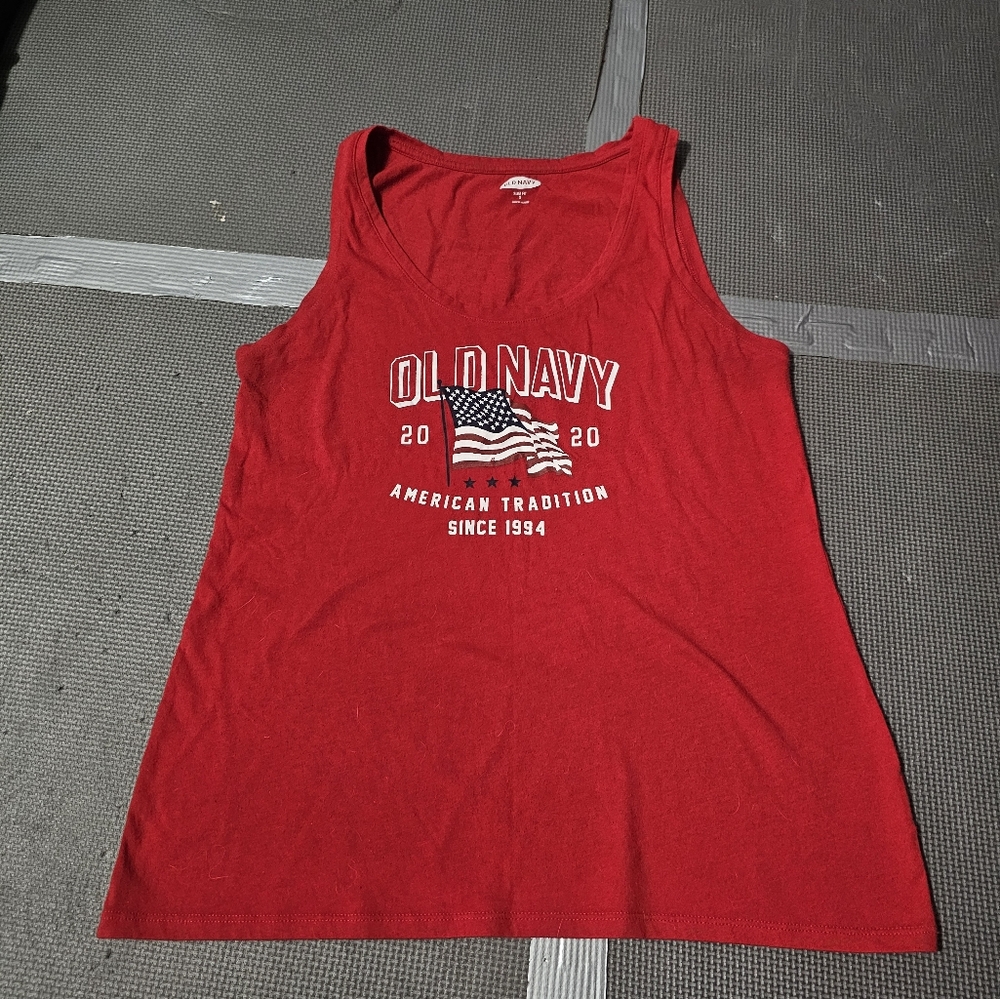 Old Navy Flag Tank Red